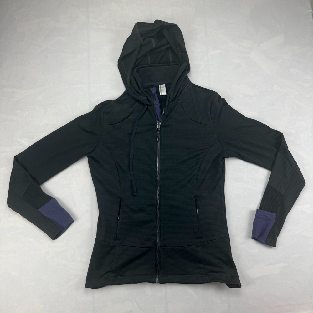 Mondetta Performance Jacket Womens Large Black Stretch Long Sleeve Hooded Zip-Up